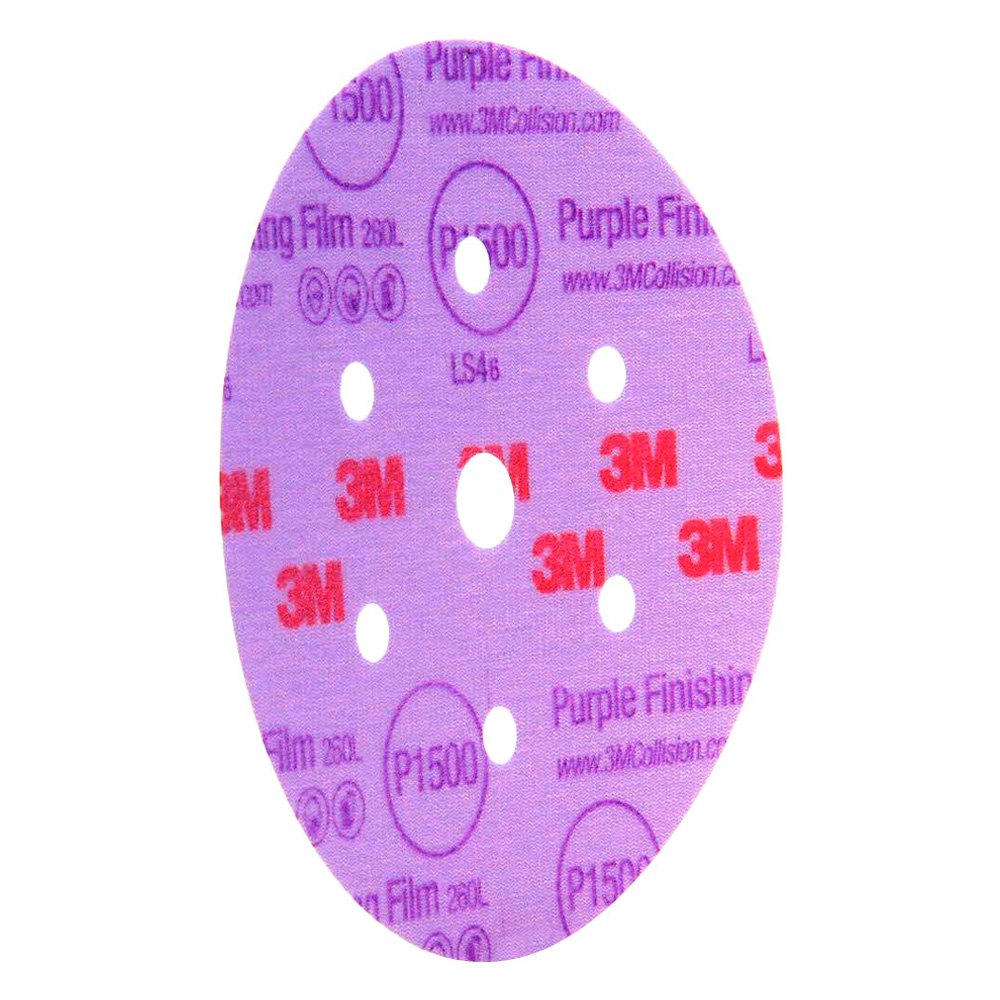 3M 30767 Hookit Purple 6 P1500 Grit Dust-Free Finishing Film Disc
