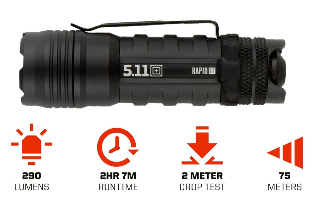 TACTICAL LED FLASHLIGHT - OPERATOR MT1 Battery Operated