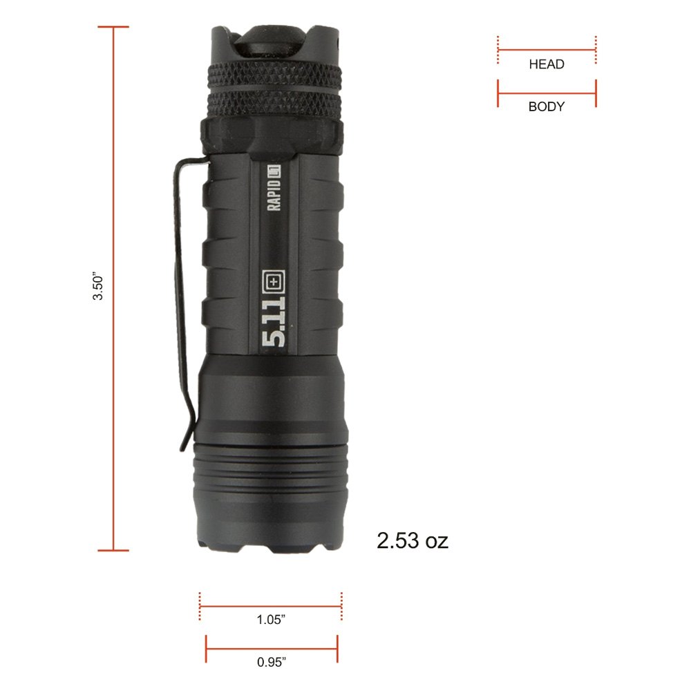 TACTICAL LED FLASHLIGHT - OPERATOR MT1 Battery Operated