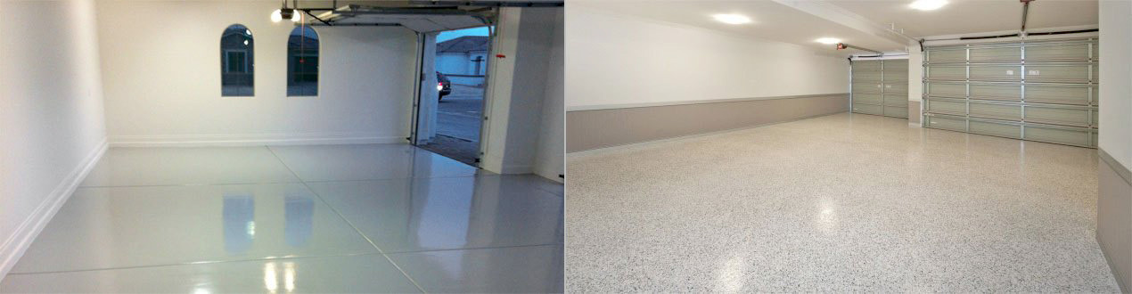 Finished Garage Floor With/Without Decorative Color Flakes