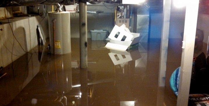 Flooded Basement During Storm