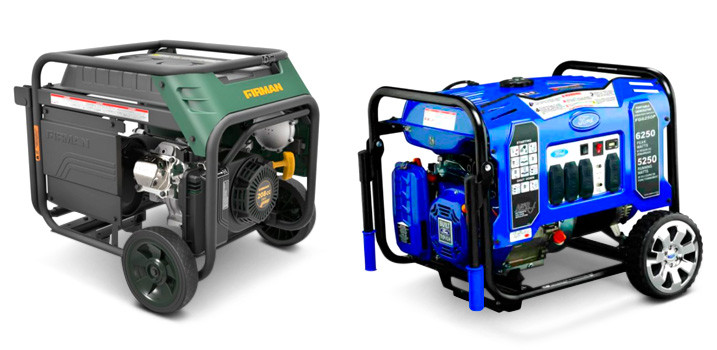 Furmin Gasoline/LPG 3.3 kW LPG Electric Start / Pulsar Ford 5.25 kW Diesel/Kerosene Recoil Start Portable Generators