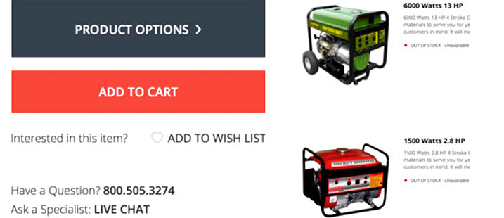 Portable Generators Product Options