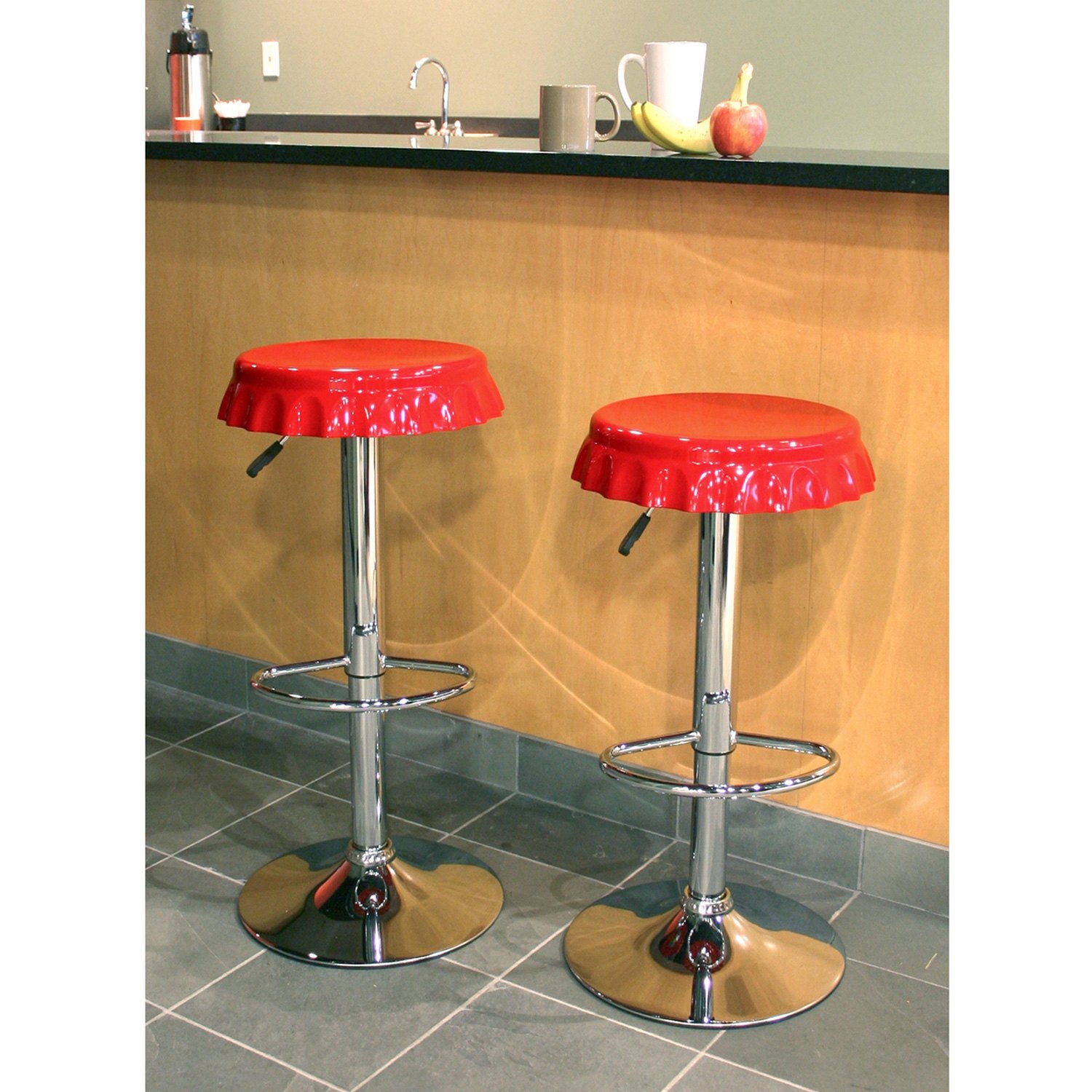 Buffalo Corporation® BS107SET 2Piece Red Soda Cap Bar Stool Set
