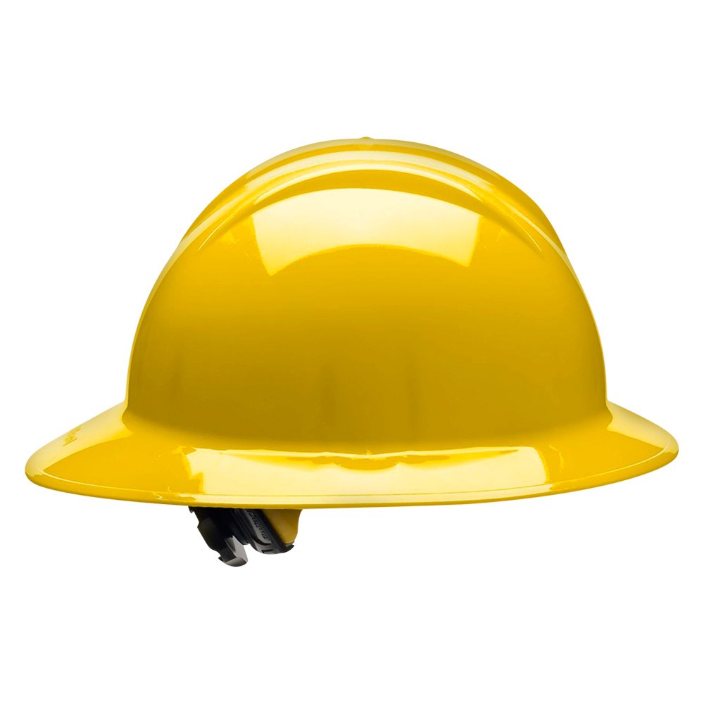 Yellow Westchester Holdings 34YLR Bullard Classic Full Brim Hard Hat with 6 Point Ratchet Suspension and Wide Profile 