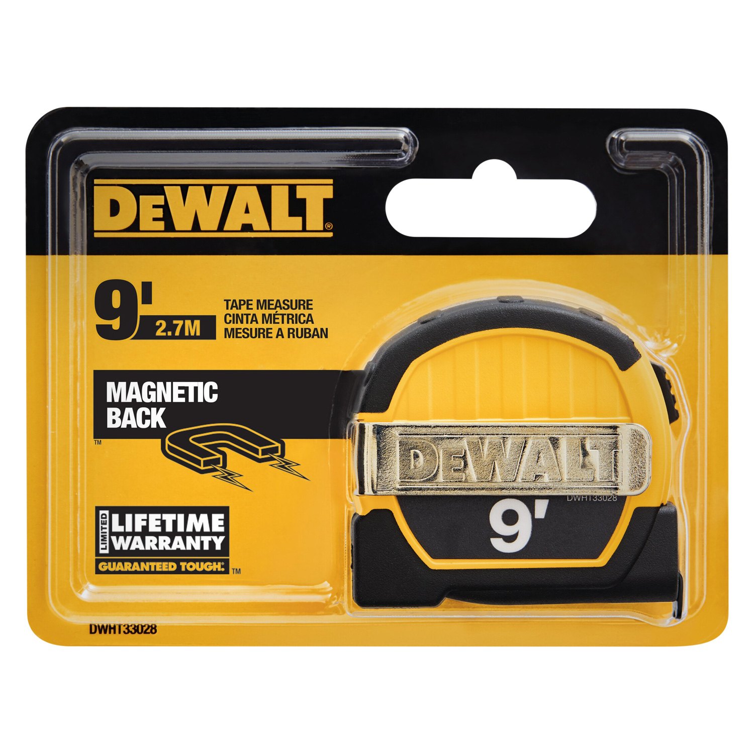 DeWALT® DWHT33028M 9' SAE Yellow/Black Pocket Measuring Tape