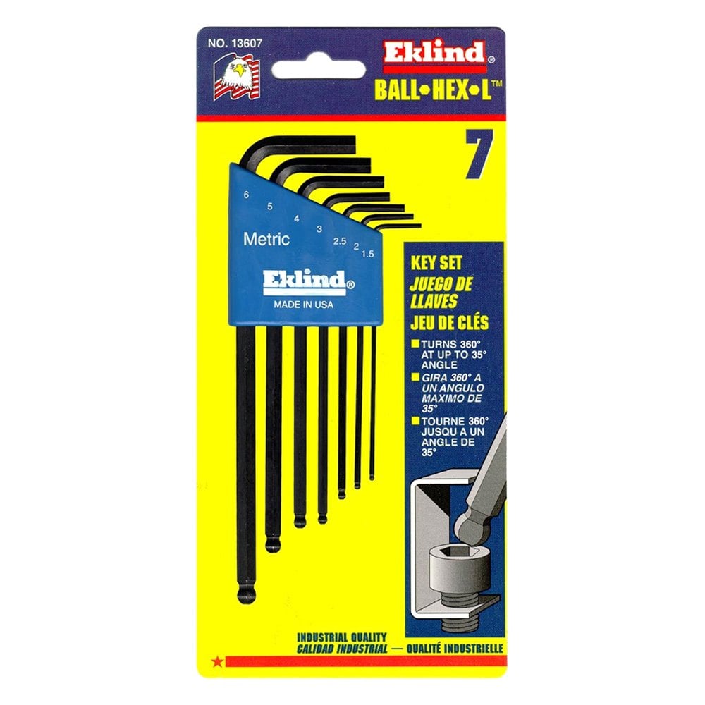 Eklind® 13607 BallHexL™ 7Piece Metric 1.5 to 6 mm Long Arm Ball