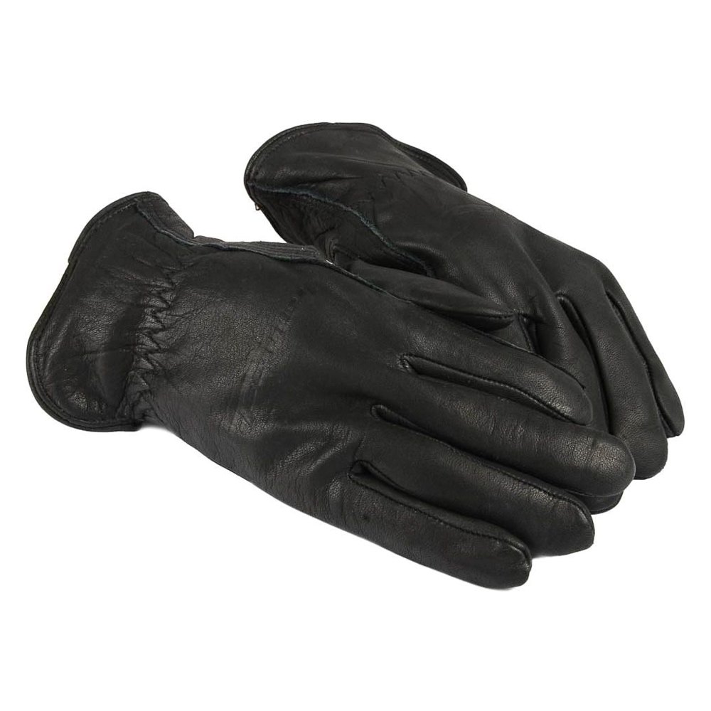 Large Forney 53111 Black Cowhide Leather Driver Premium Lined Mens Gloves 