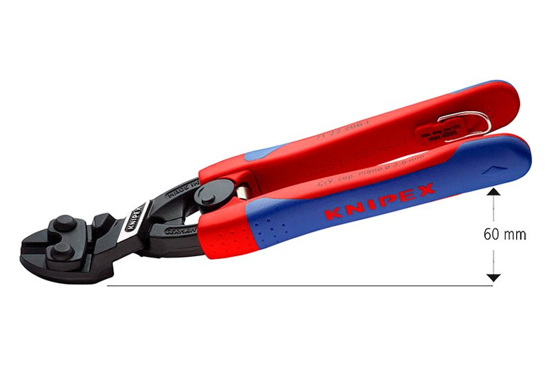 Knipex® 71 22 200 T BKA CoBolt™ 8" Tether Spring Loaded Angled Plier
