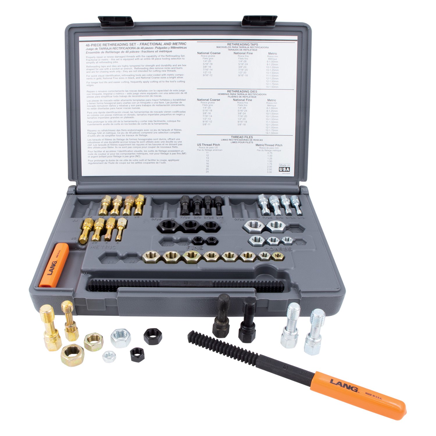 Lang Tools 971 48 Piece Sae Metric Thread Restorer Kit Toolsid Com