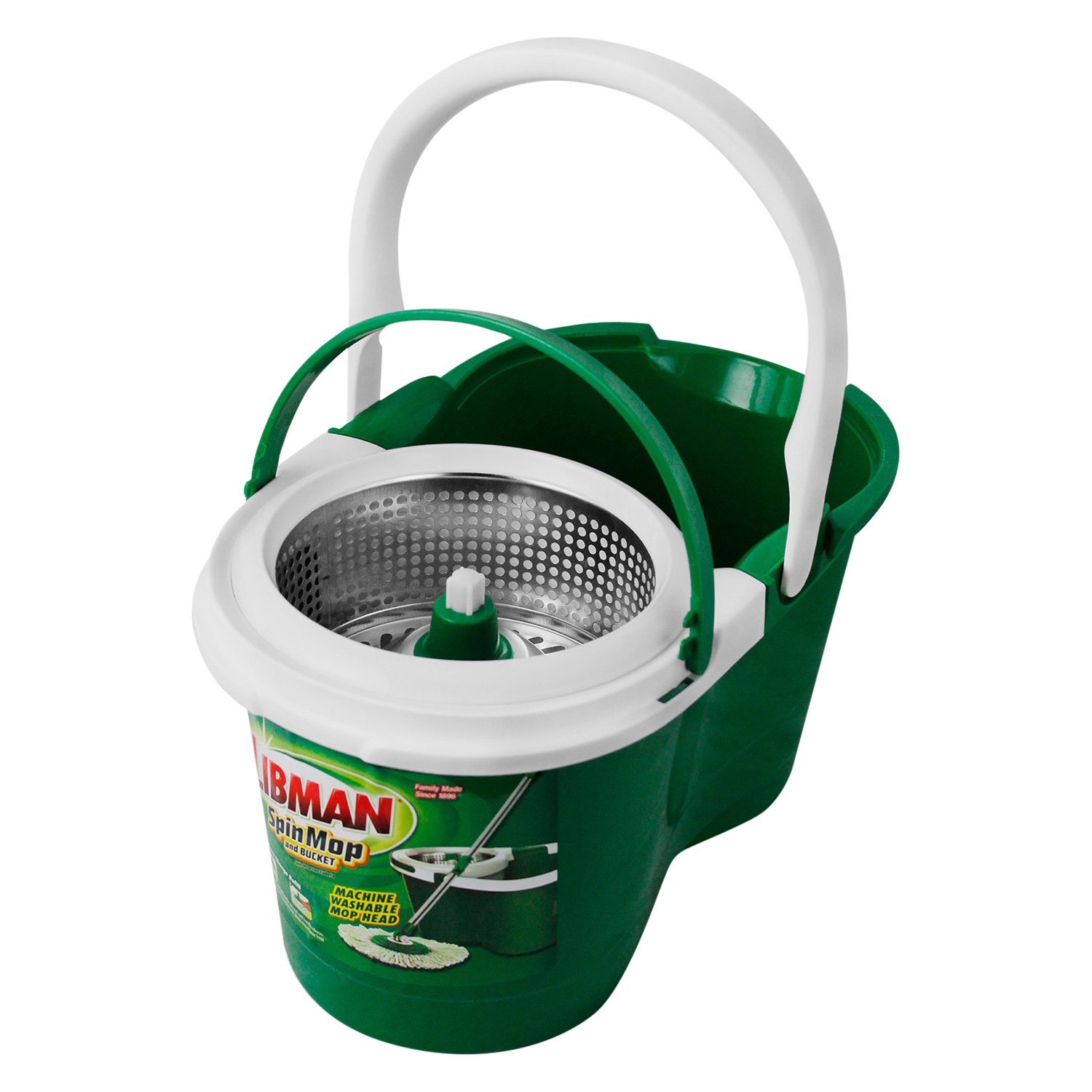 libman mop and bucket spin green white