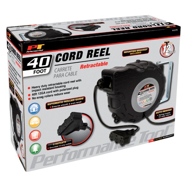 Performance Tool® W2278 - Retractable Cord Reels with 3 Outlets