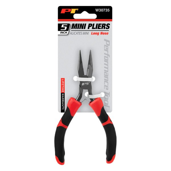 Performance Tool® W30735 - 5 Box Joint Straight Jaws Multi-Material Handle  Spring Loaded Cutting Mini Needle Nose Pliers 