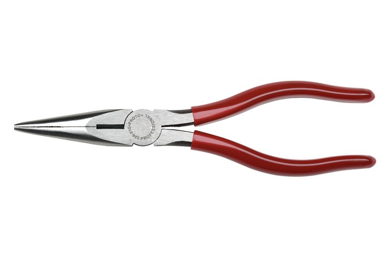 PROTO® 229 59/16" Box Joint Straight Jaws Dipped Handle Spring Loaded Needle Nose Pliers