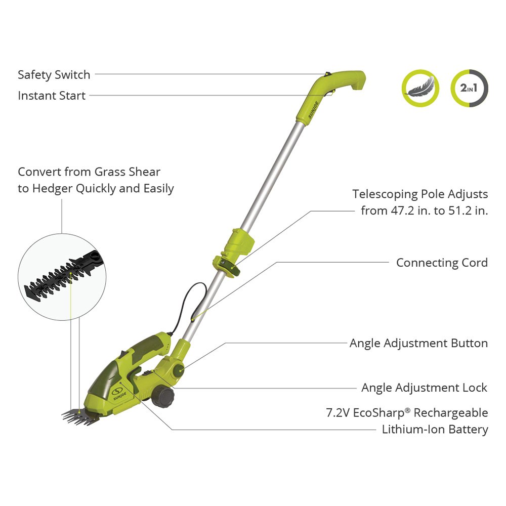 sun joe telescoping grass trimmer